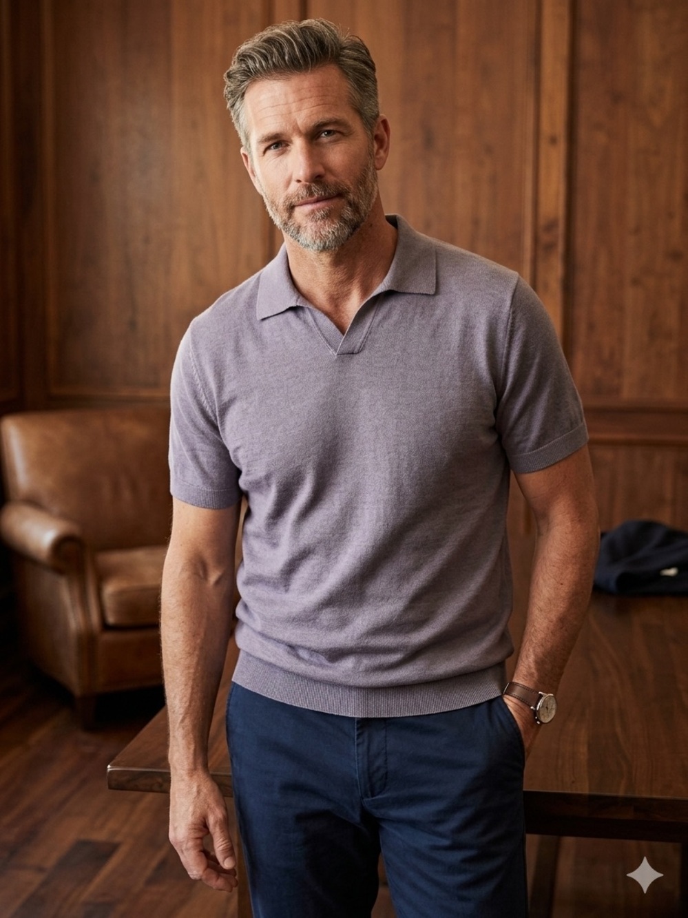 SUITSUPPLY Merino Wool Polo Slim Fit- Lavender